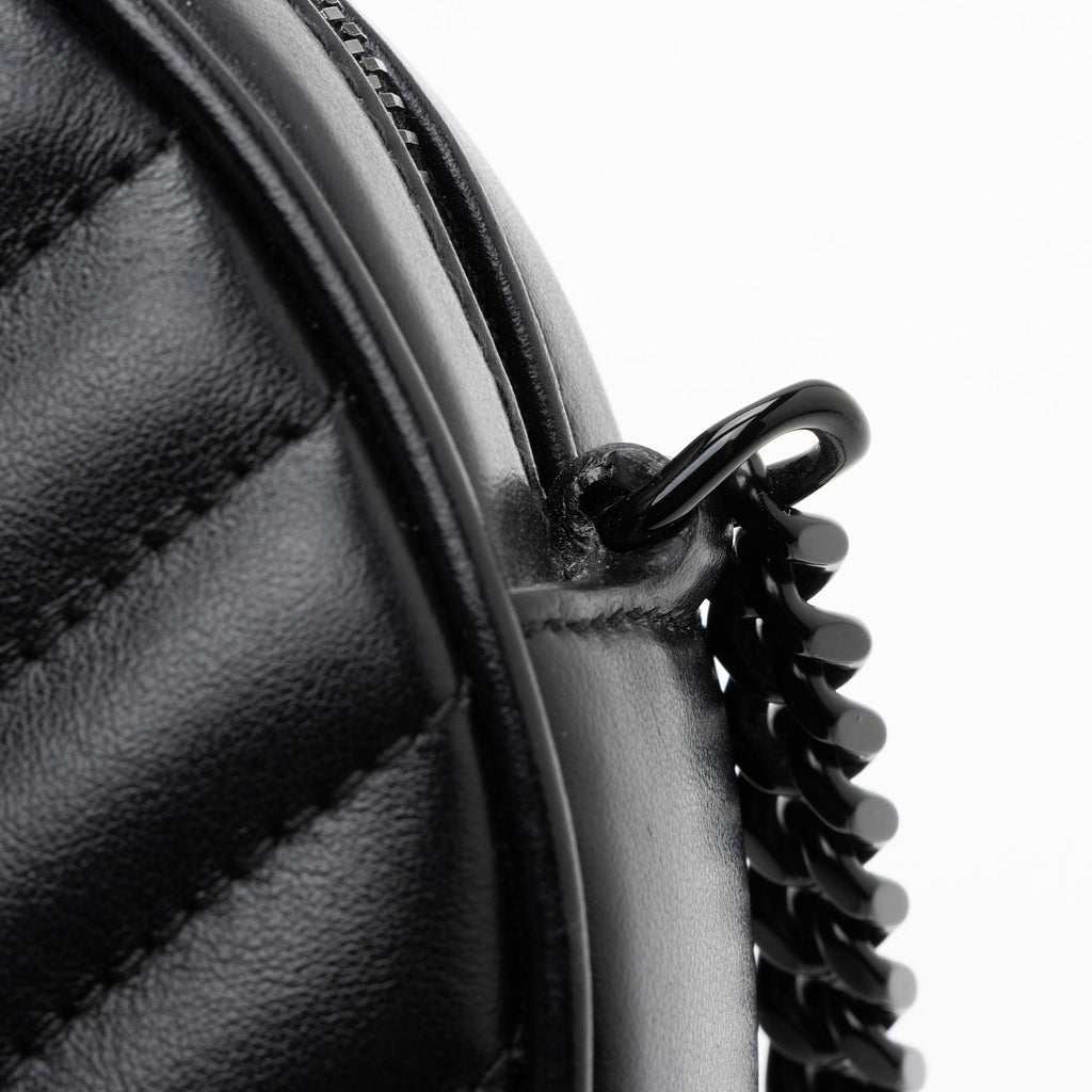 Saint Laurent Matelasse Calfskin Monogram Vinyle Round Camera Bag