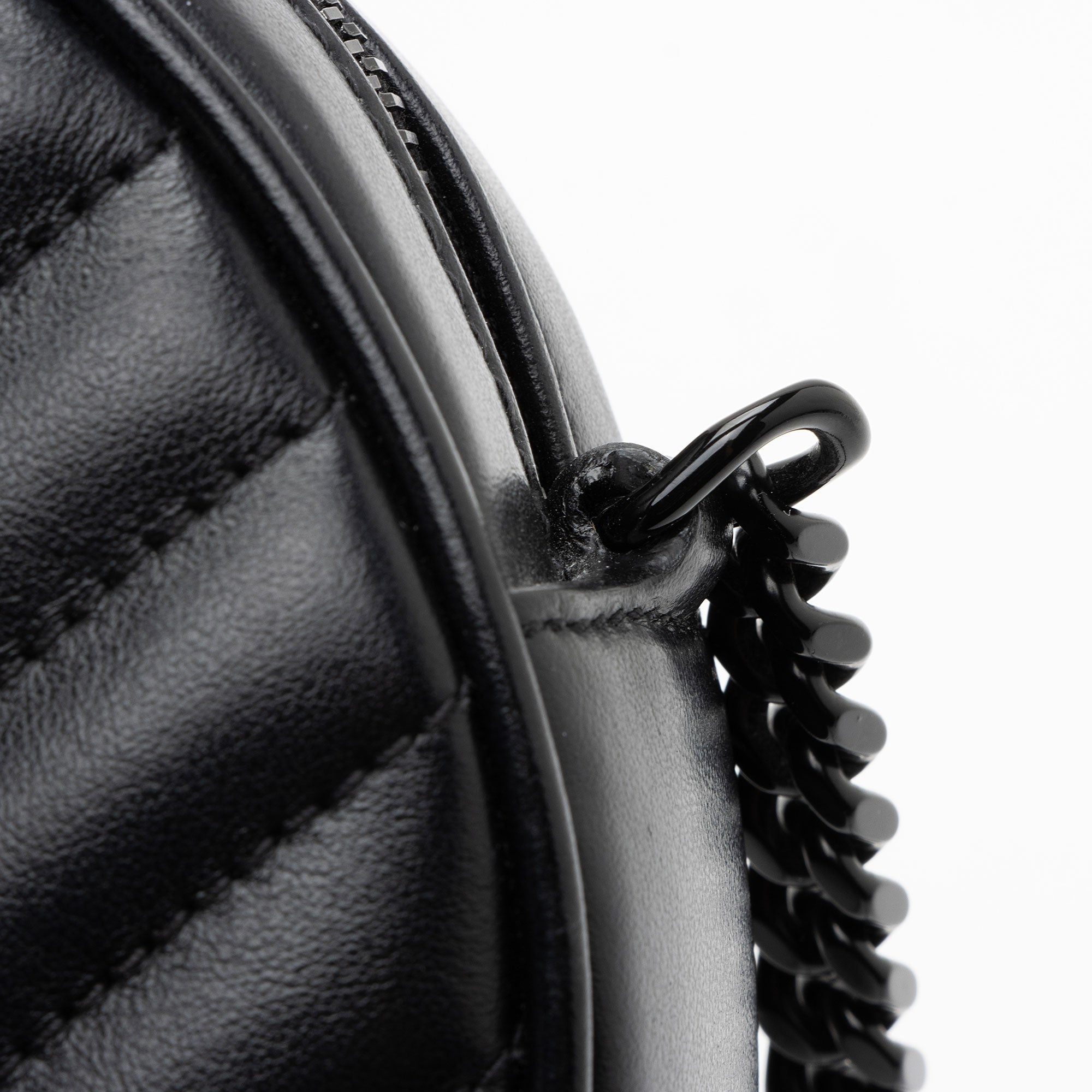 Saint Laurent Matelasse Calfskin Monogram Vinyle Round Camera Bag