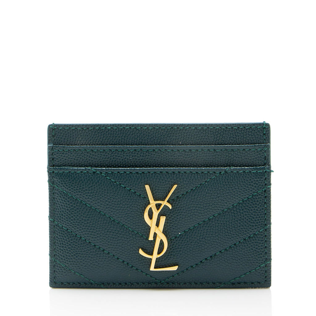 Saint Laurent Matelasse Grain de Poudre Monogram Card Case