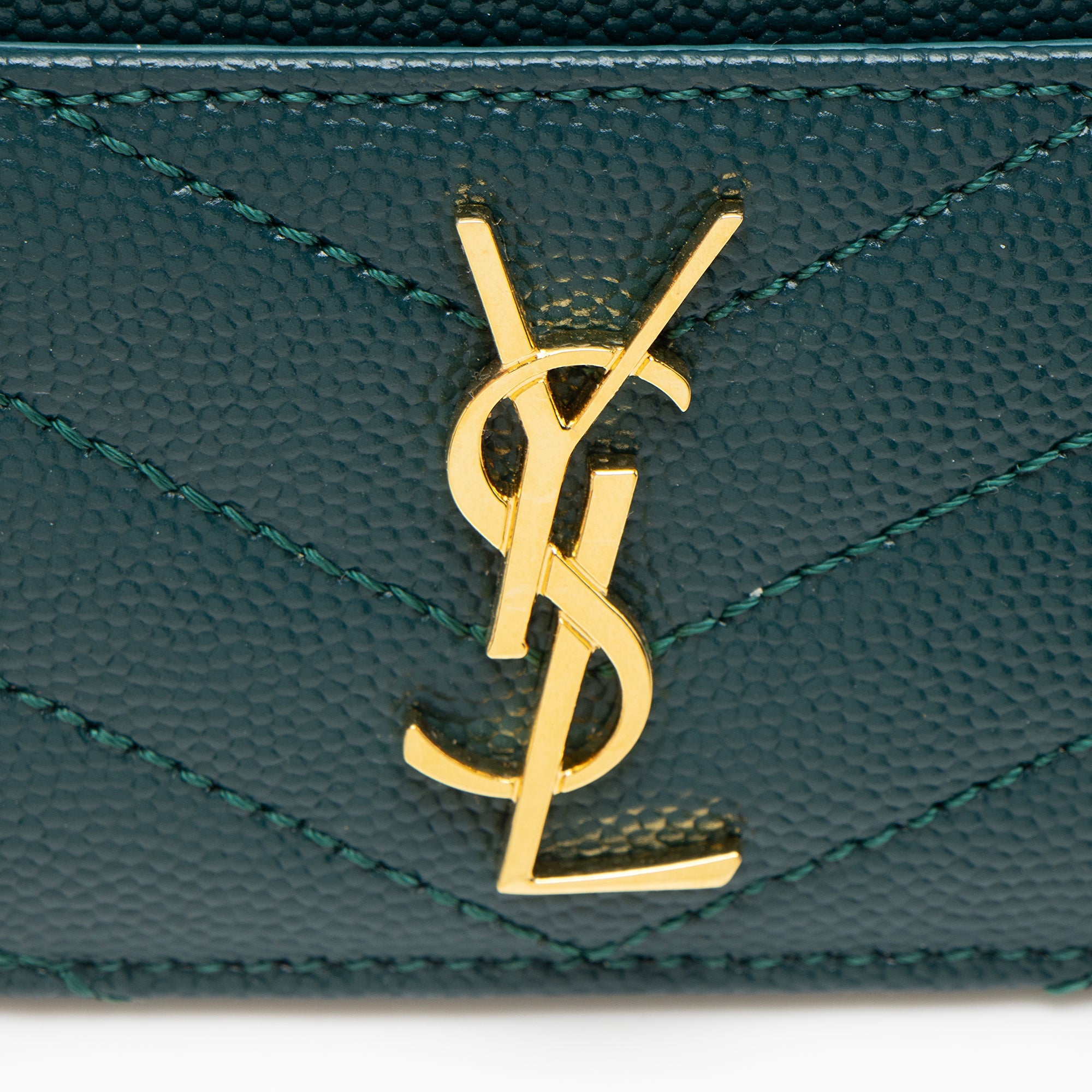 Saint Laurent Matelasse Grain de Poudre Monogram Card Case