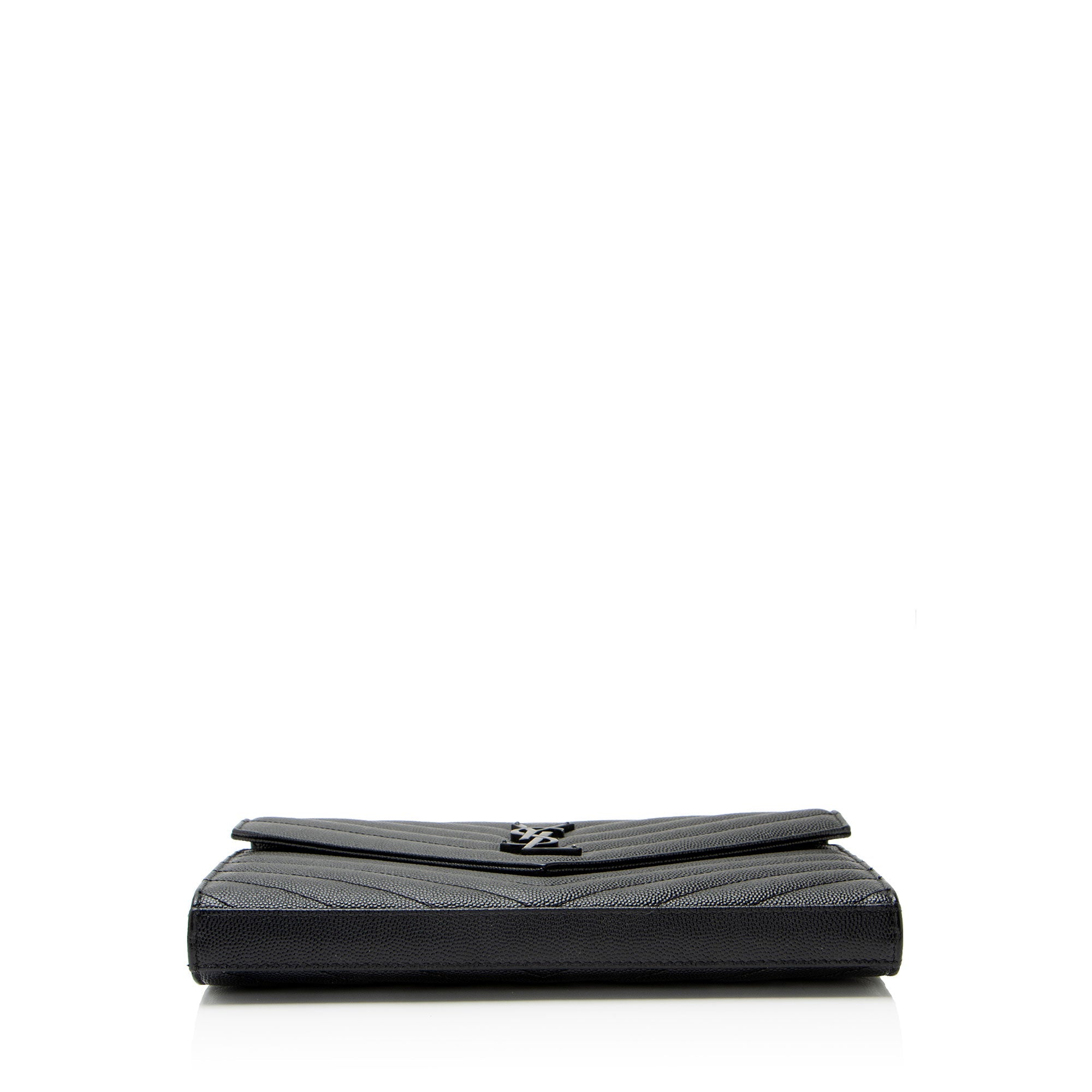 Saint Laurent Matelasse Grain de Poudre Monogram Chain Wallet - FINAL SALE