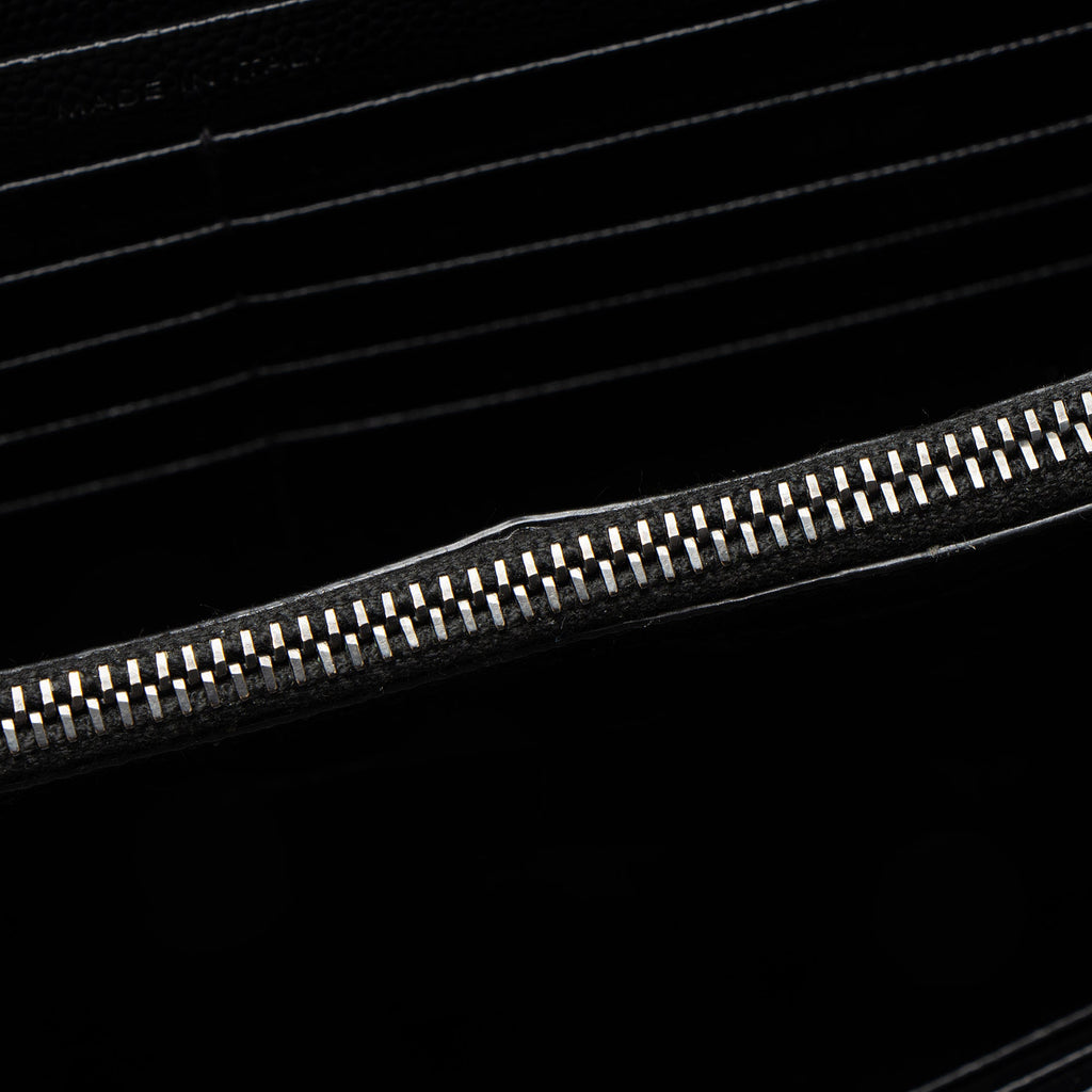Saint Laurent Matelasse Grain de Poudre Monogram Chain Wallet - FINAL SALE