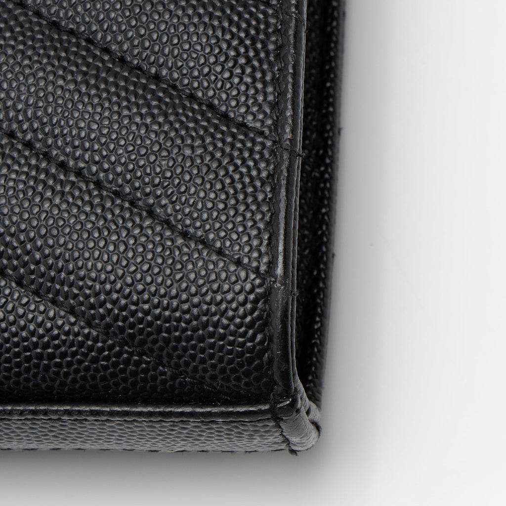 Saint Laurent Matelasse Grain de Poudre Monogram Chain Wallet - FINAL SALE
