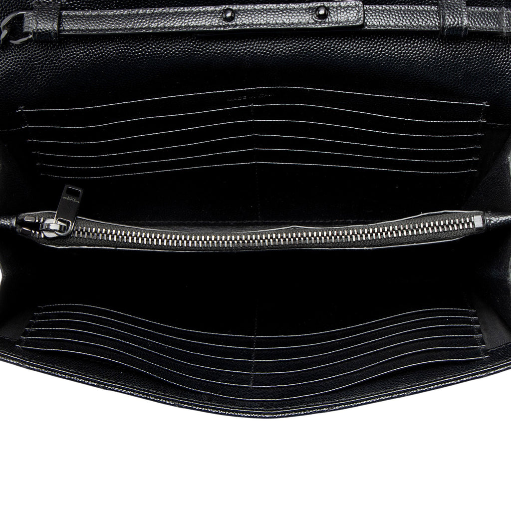Saint Laurent Matelasse Grain de Poudre Monogram Chain Wallet - FINAL SALE