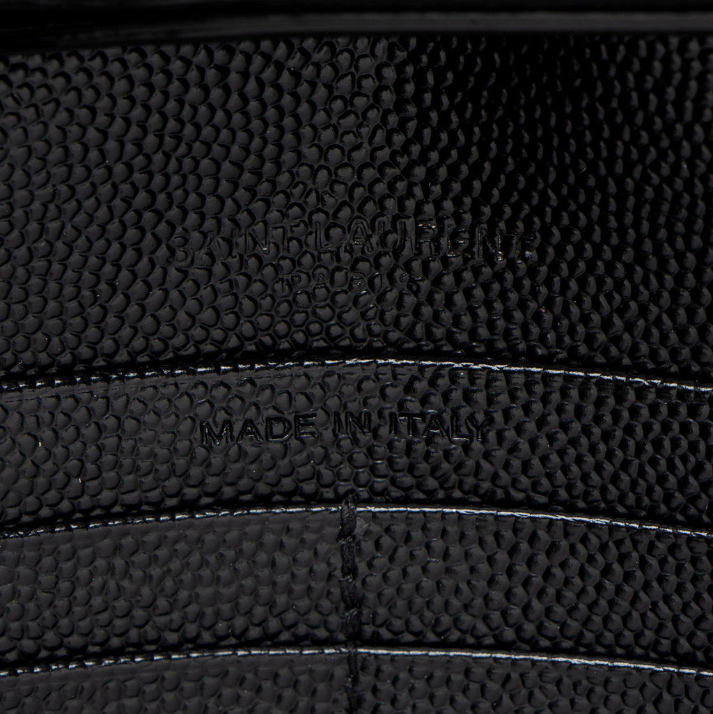 Saint Laurent Matelasse Grain de Poudre Monogram Chain Wallet - FINAL SALE