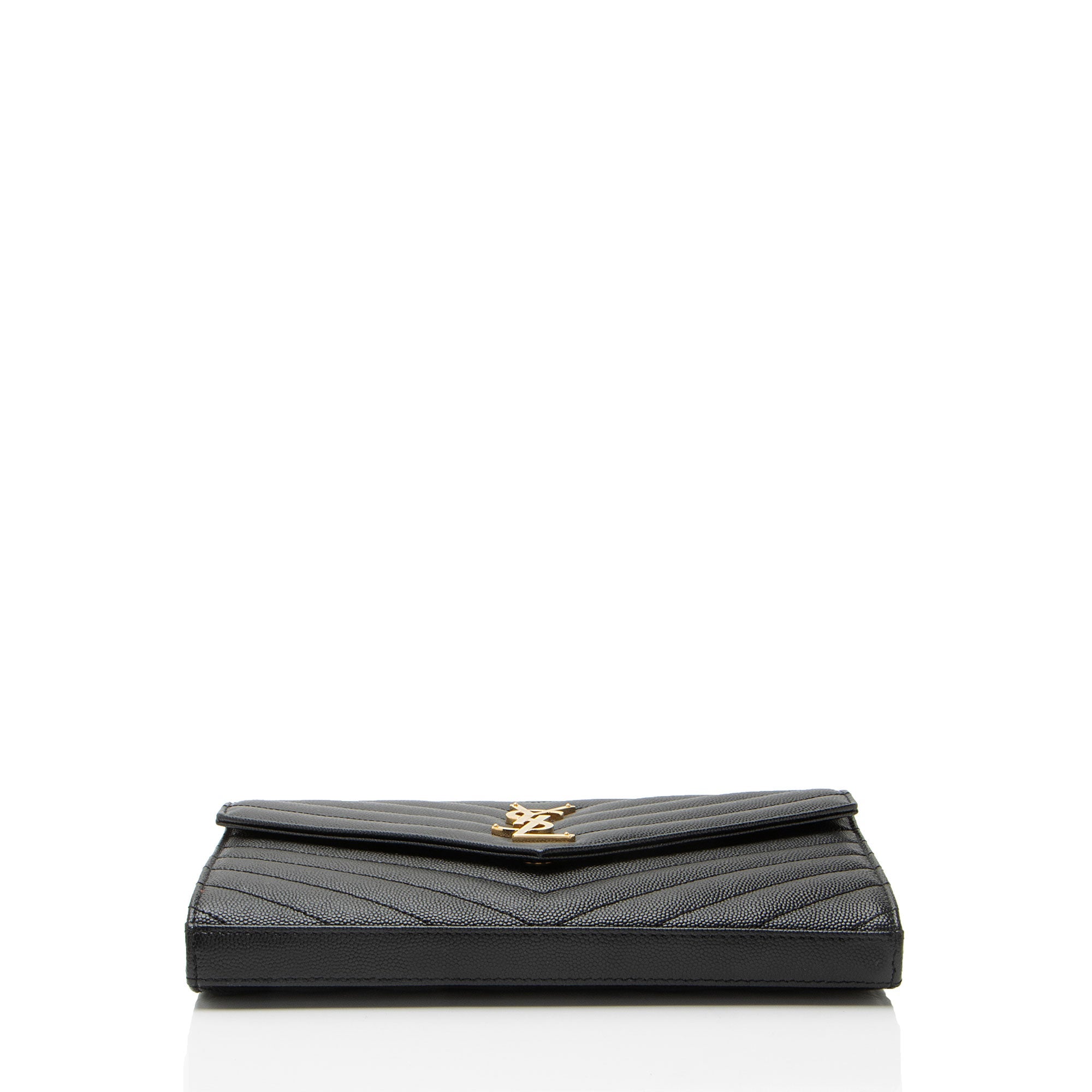 Saint Laurent Matelasse Grain de Poudre Monogram Chain Wallet