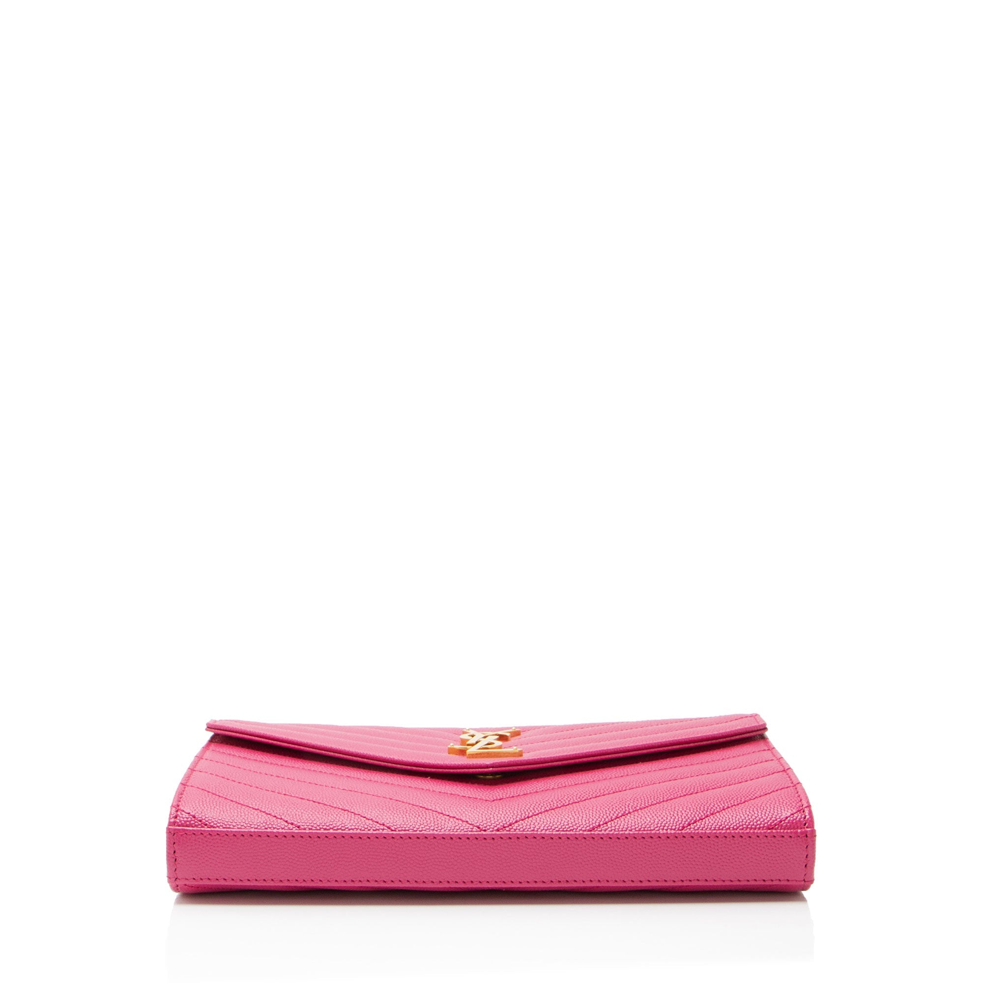 Saint Laurent Matelasse Grain de Poudre Monogram Chain Wallet