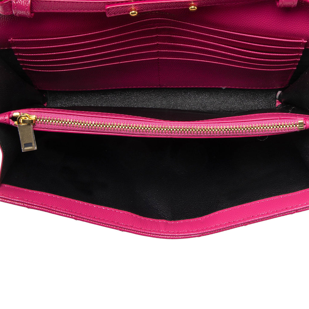 Saint Laurent Matelasse Grain de Poudre Monogram Chain Wallet
