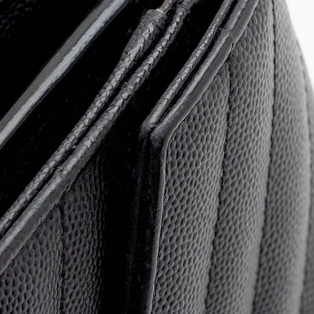Saint Laurent Matelasse Grain de Poudre Monogram Chain Wallet