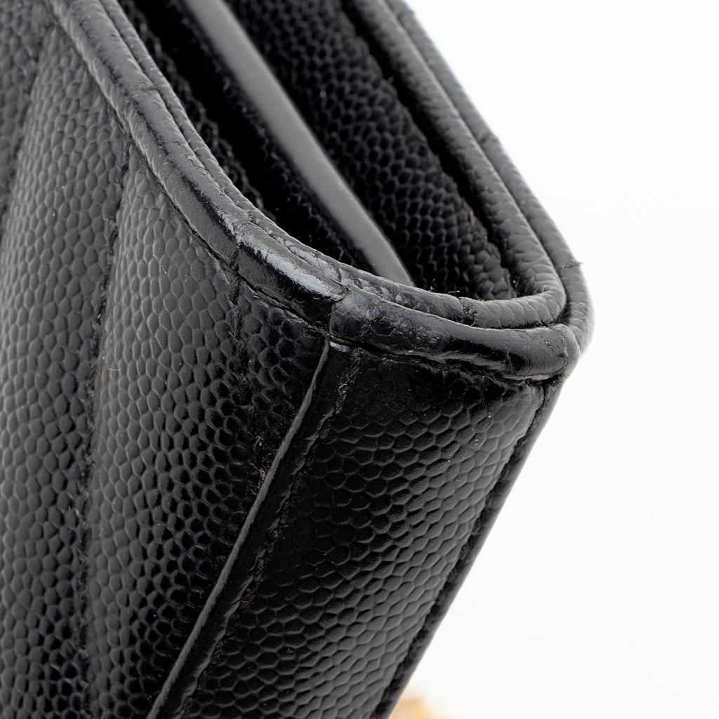 Saint Laurent Matelasse Grain de Poudre Monogram Chain Wallet