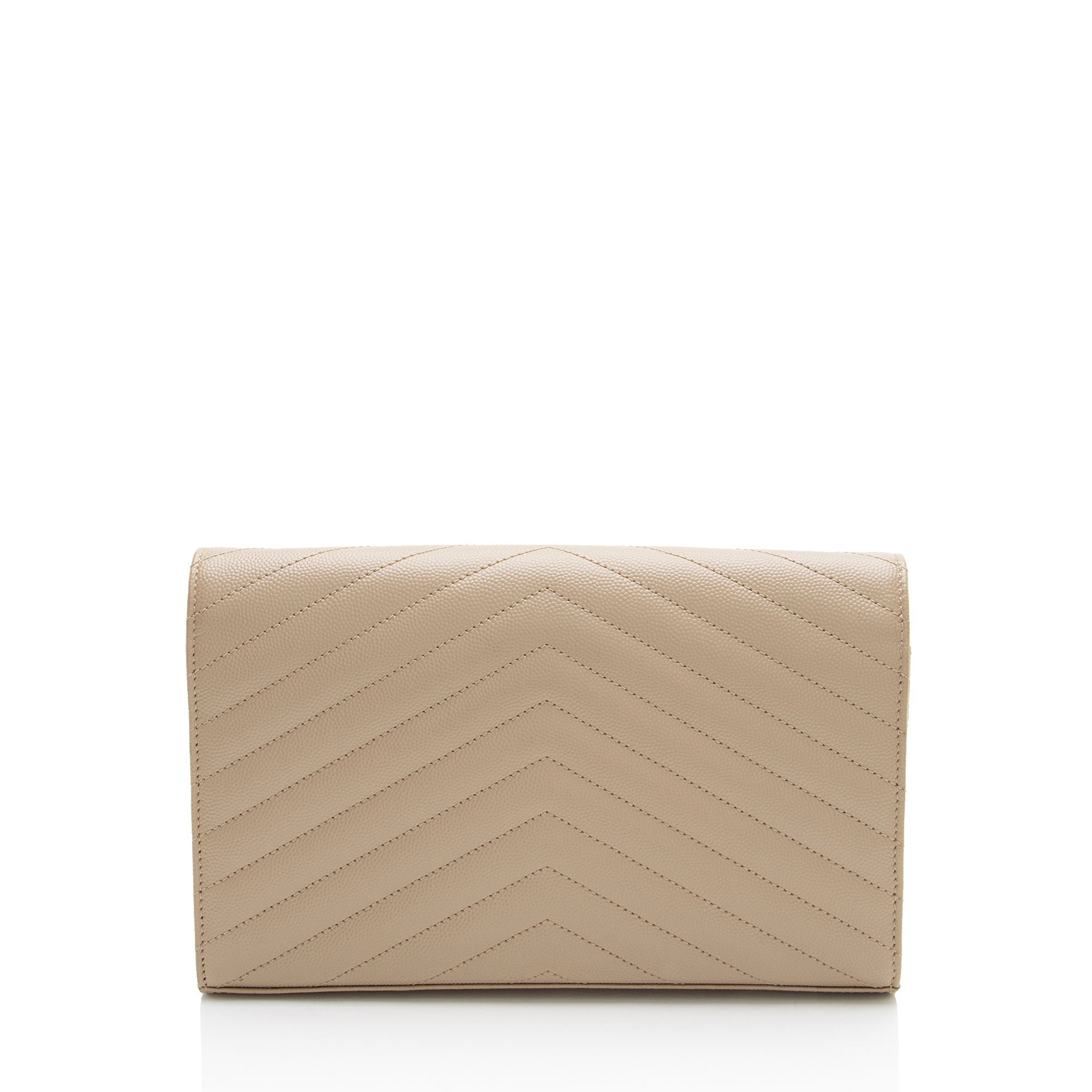 Saint Laurent Matelasse Grain de Poudre Monogram Chain Wallet