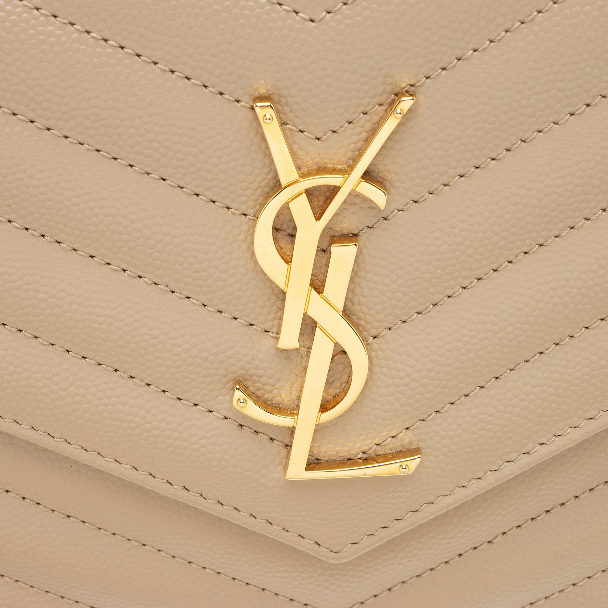 Saint Laurent Matelasse Grain de Poudre Monogram Chain Wallet