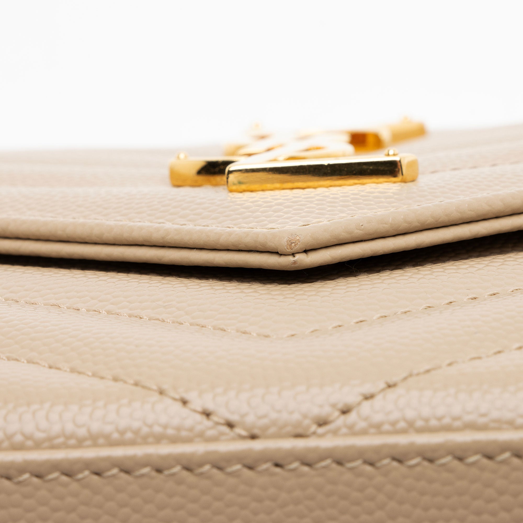 Saint Laurent Matelasse Grain de Poudre Monogram Chain Wallet