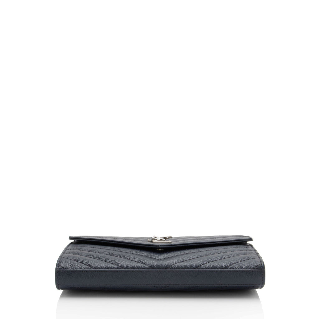 Saint Laurent Matelasse Grain de Poudre Monogram Chain Wallet