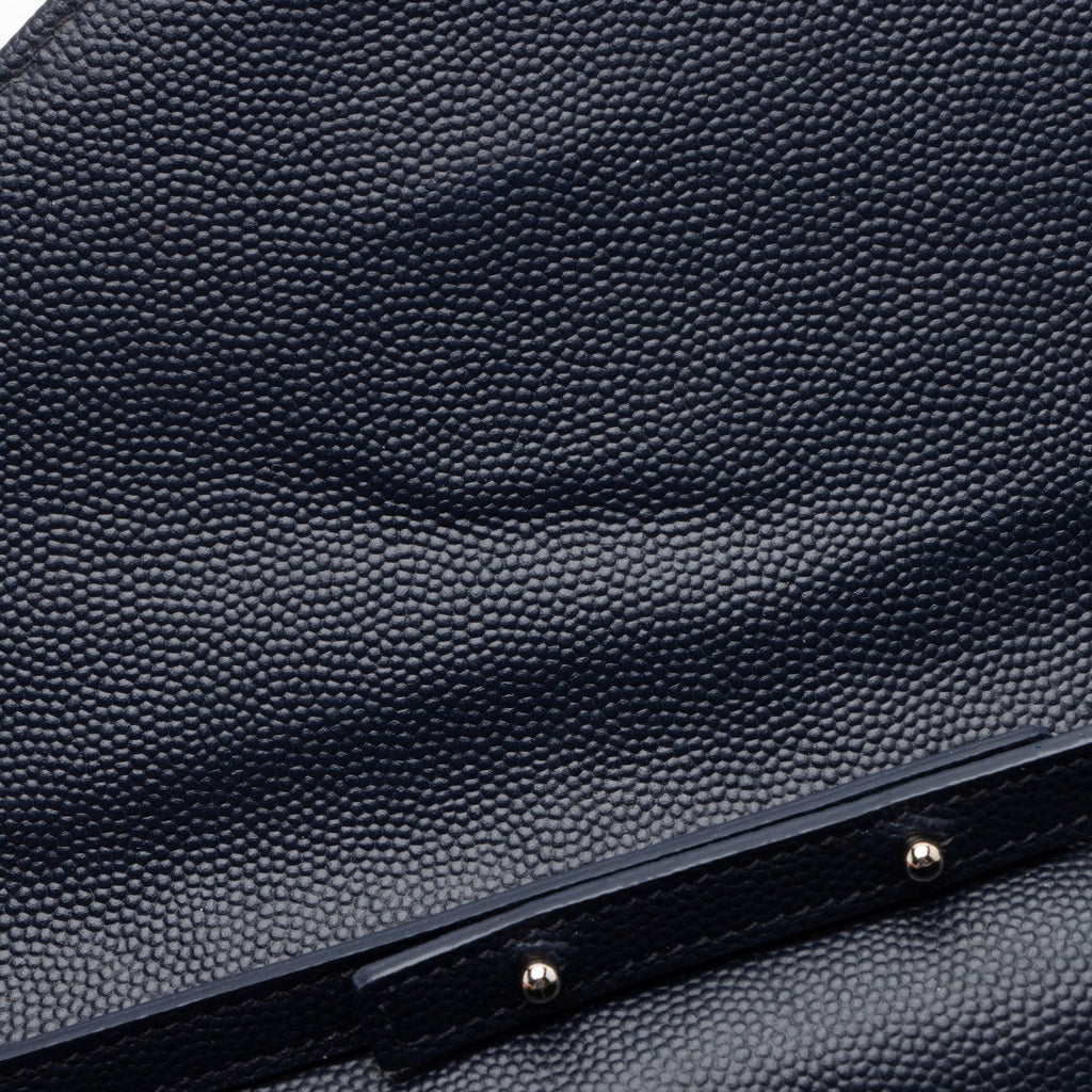 Saint Laurent Matelasse Grain de Poudre Monogram Chain Wallet