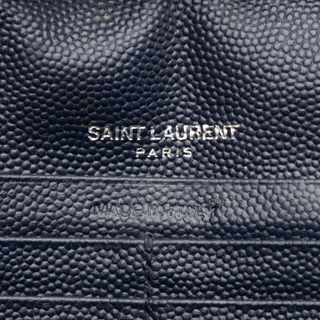 Saint Laurent Matelasse Grain de Poudre Monogram Chain Wallet