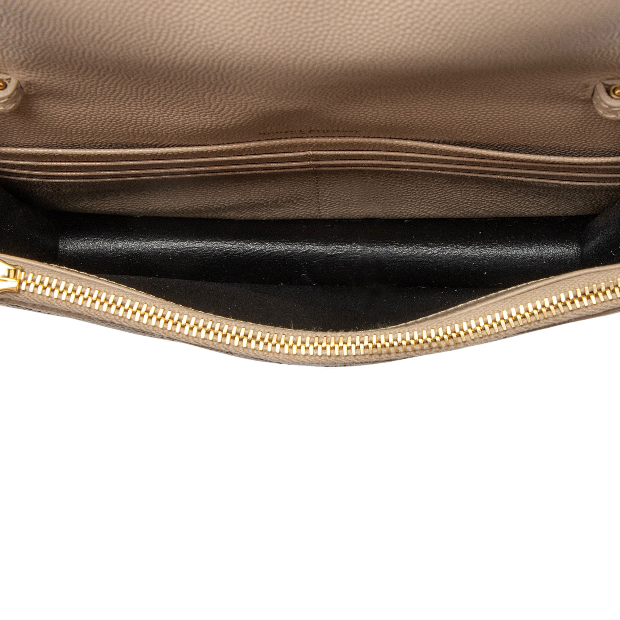 Saint Laurent Matelasse Grain de Poudre Monogram Envelope Chain Wallet