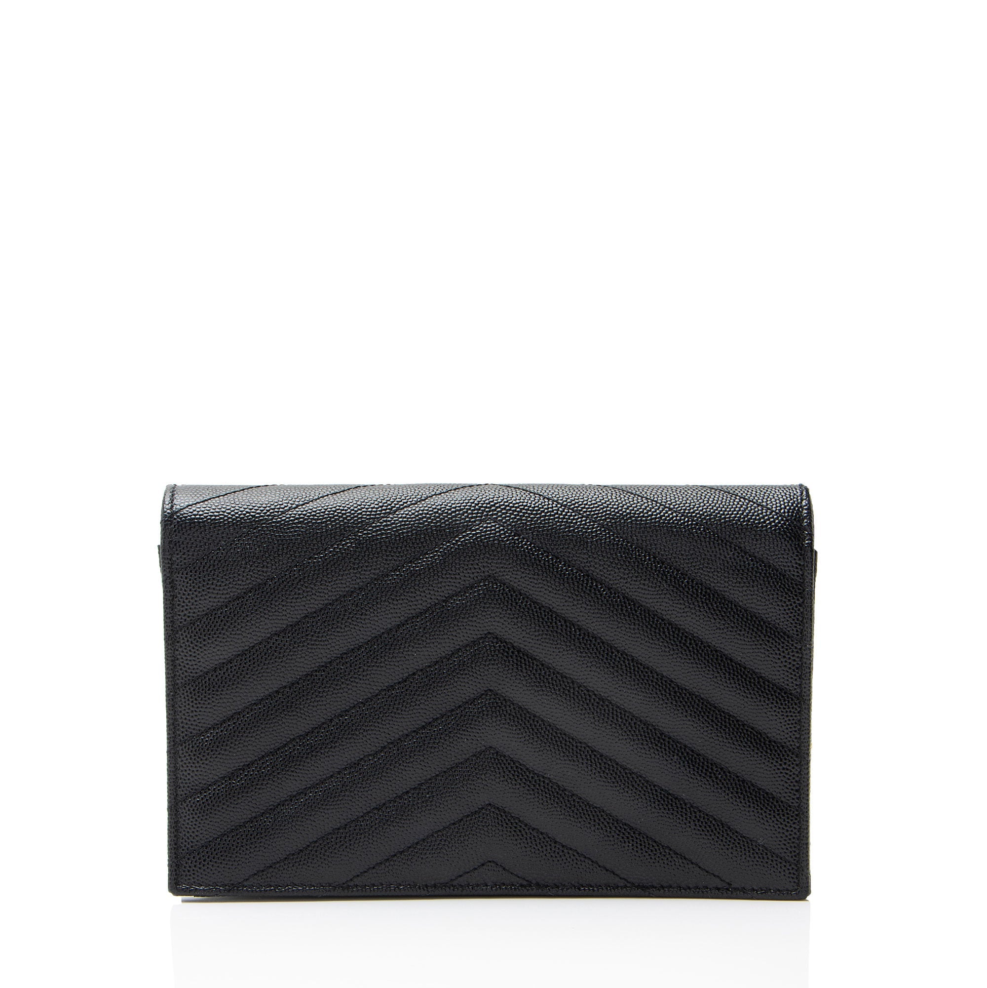 Saint Laurent Matelasse Grain de Poudre Monogram Envelope Chain Wallet