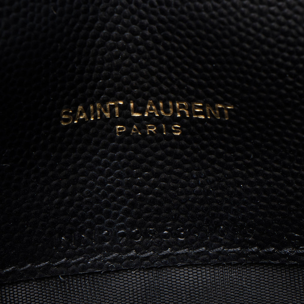 Saint Laurent Matelasse Grain de Poudre Monogram Envelope Chain Wallet