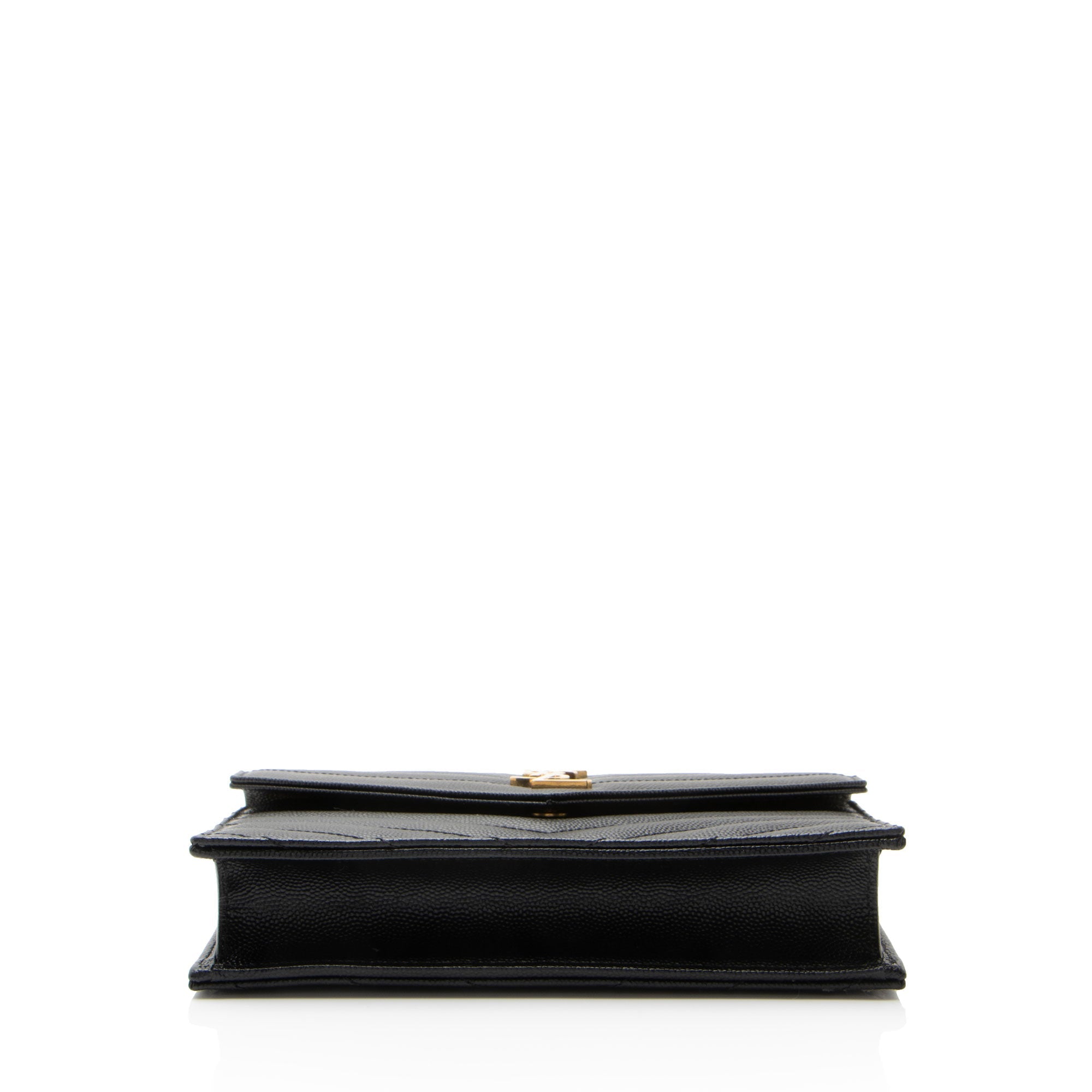 Saint Laurent Matelasse Grain de Poudre Monogram Envelope Chain Wallet