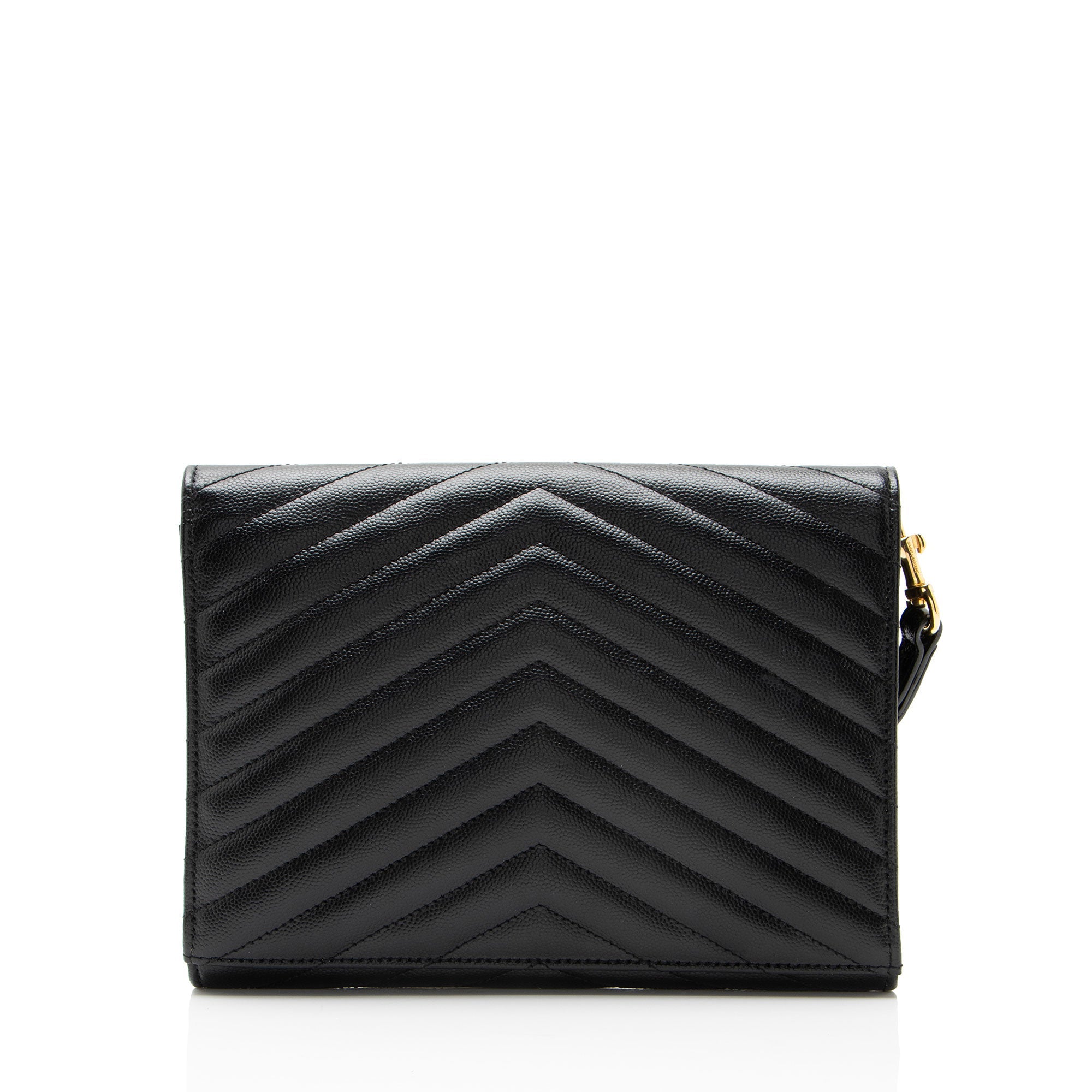 Saint Laurent Matelasse Grain de Poudre Monogram Envelope Pouch