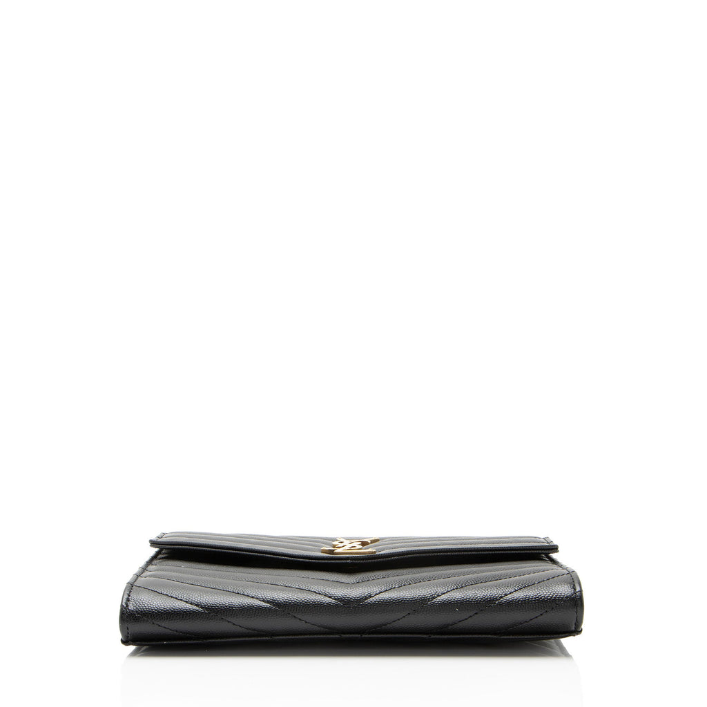 Saint Laurent Matelasse Grain de Poudre Monogram Envelope Pouch