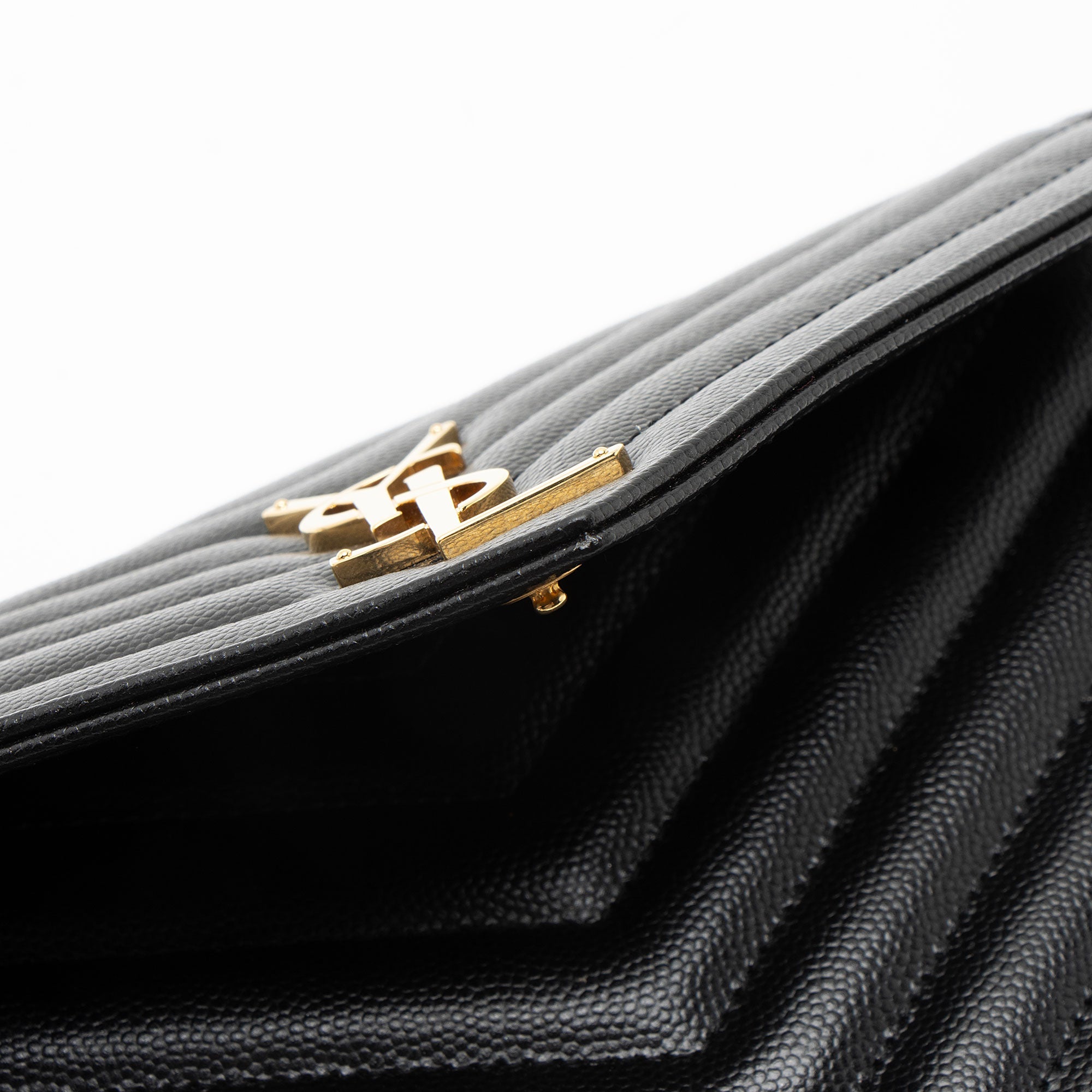 Saint Laurent Matelasse Grain de Poudre Monogram Envelope Pouch