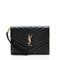 Saint Laurent Matelasse Grain de Poudre Monogram Envelope Pouch