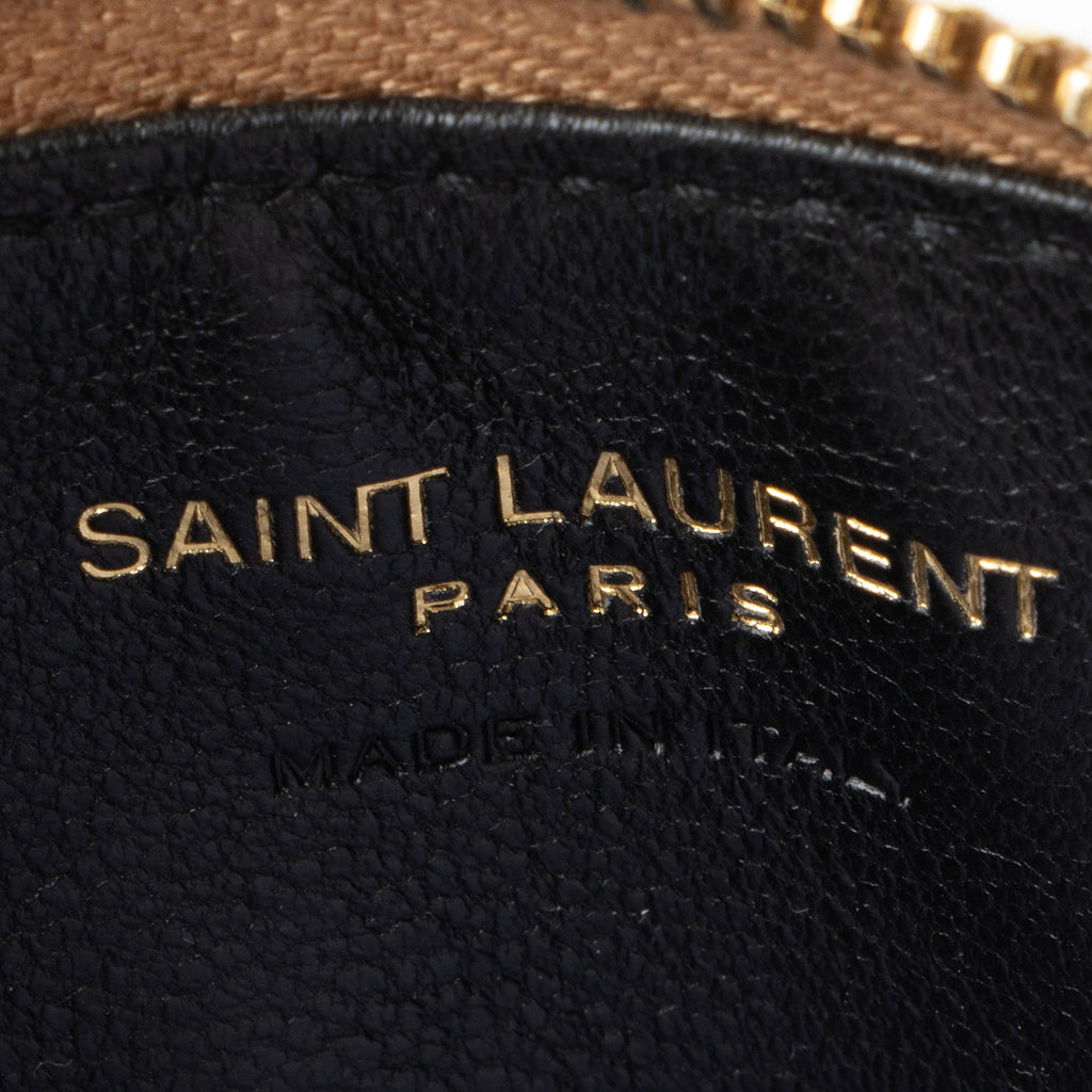 Saint Laurent Matelasse Grain de Poudre Monogram Fragments Zipper Card Case
