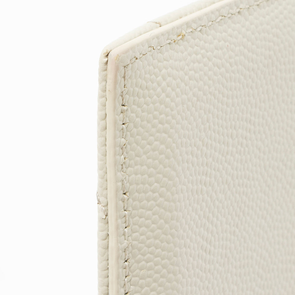 Saint Laurent Matelasse Grain de Poudre Monogram Fragments Zipper Card Case