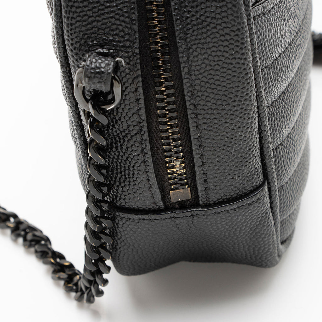 Saint Laurent Matelasse Grain de Poudre Monogram Lou Mini Camera Bag