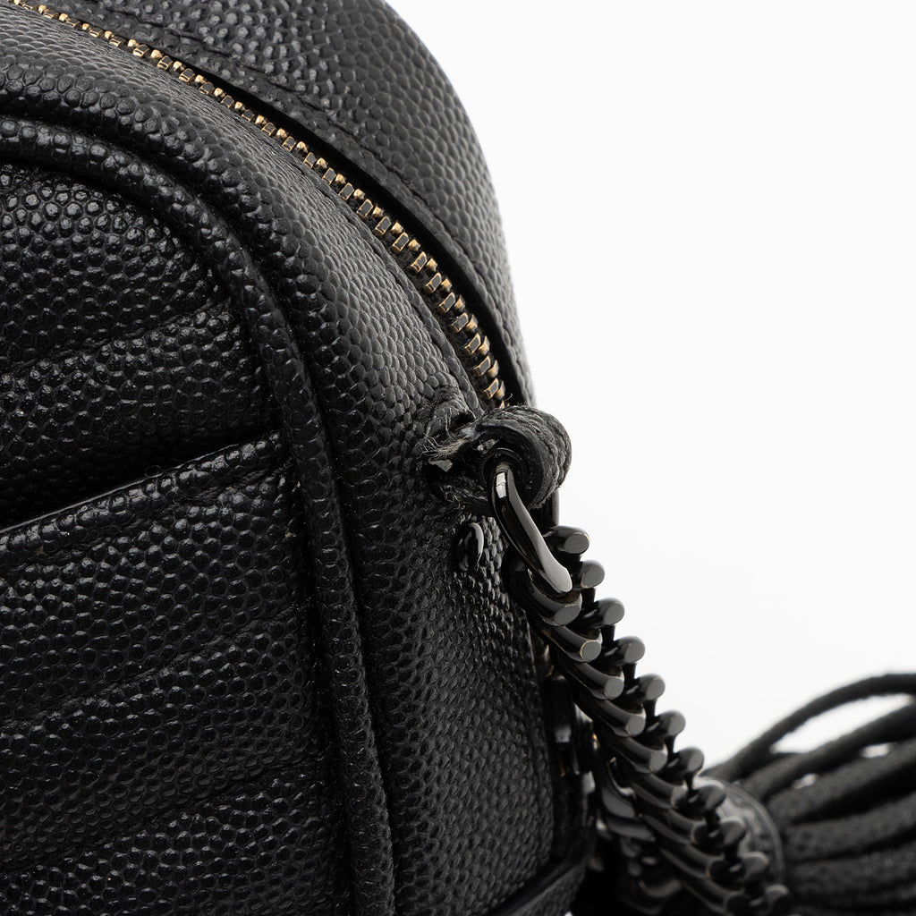 Saint Laurent Matelasse Grain de Poudre Monogram Lou Mini Camera Bag
