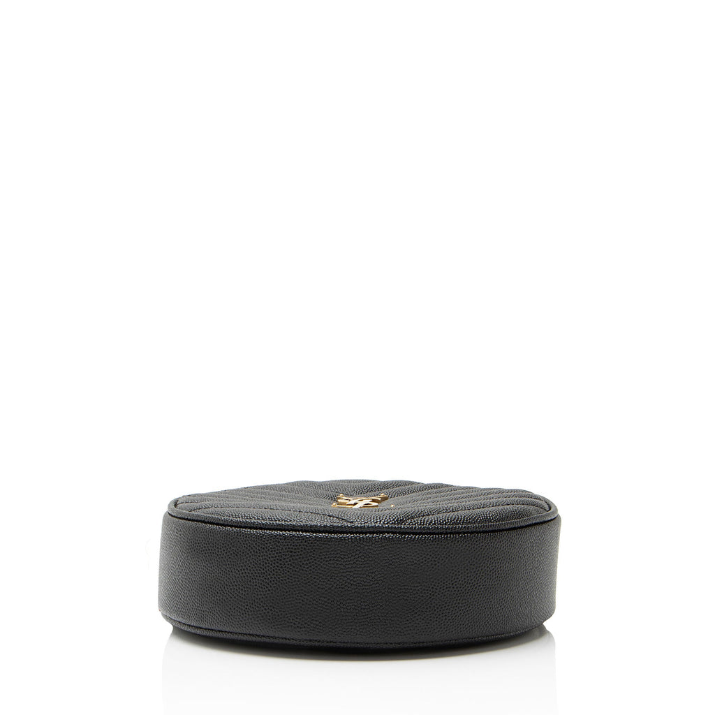 Saint Laurent Matelasse Grain de Poudre Monogram Vinyle Round Camera Bag