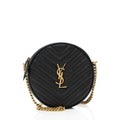 Saint Laurent Matelasse Grain de Poudre Monogram Vinyle Round Camera Bag