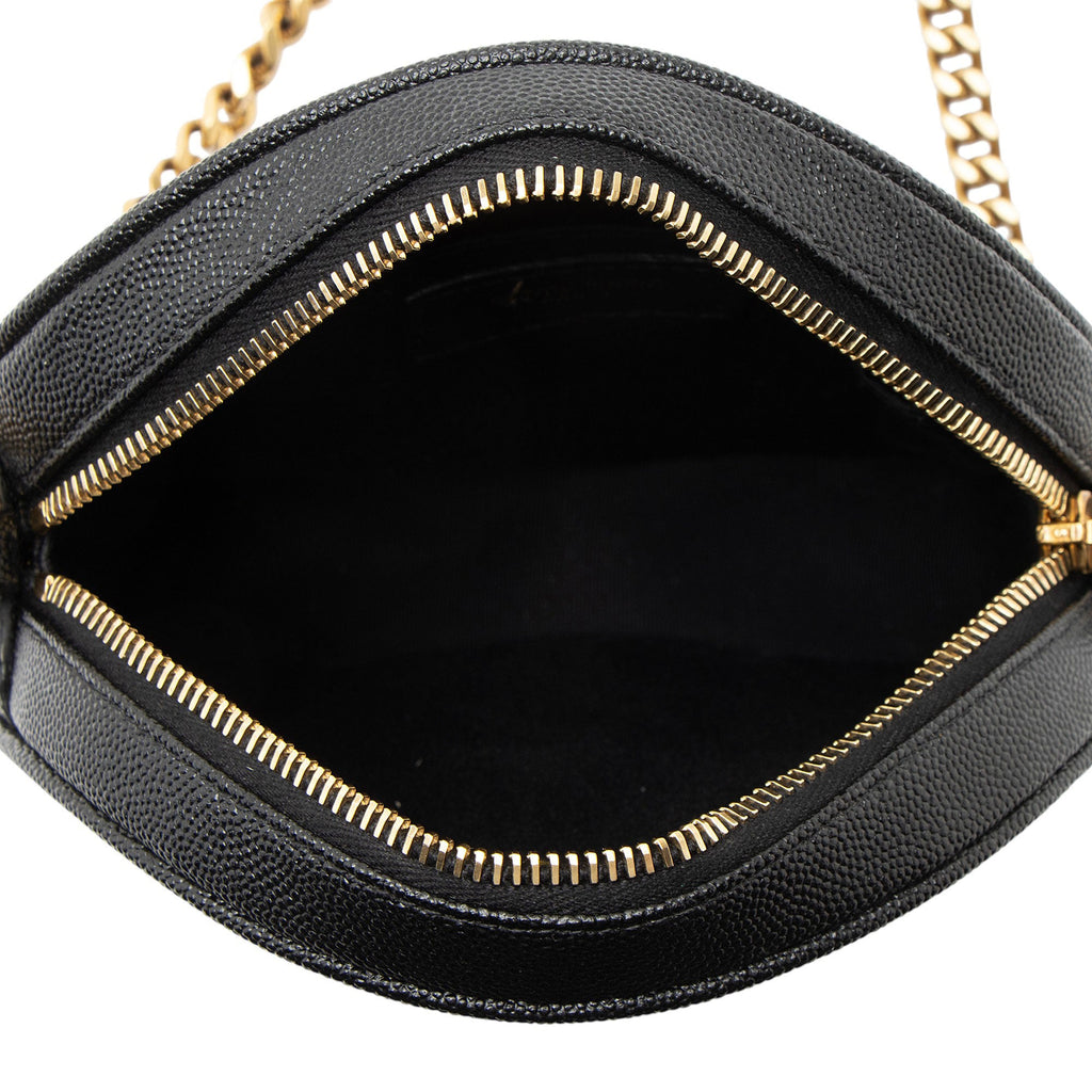 Saint Laurent Matelasse Grain de Poudre Monogram Vinyle Round Camera Bag