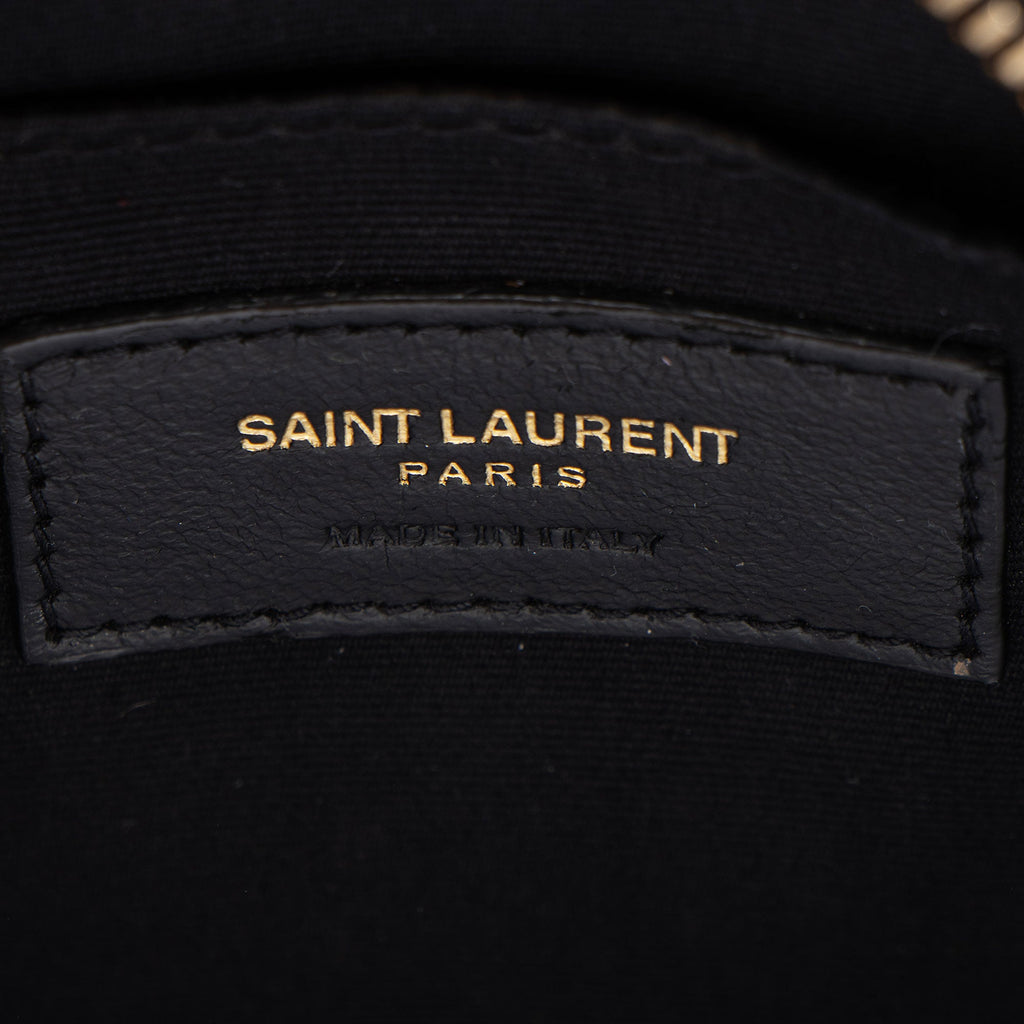 Saint Laurent Matelasse Grain de Poudre Monogram Vinyle Round Camera Bag