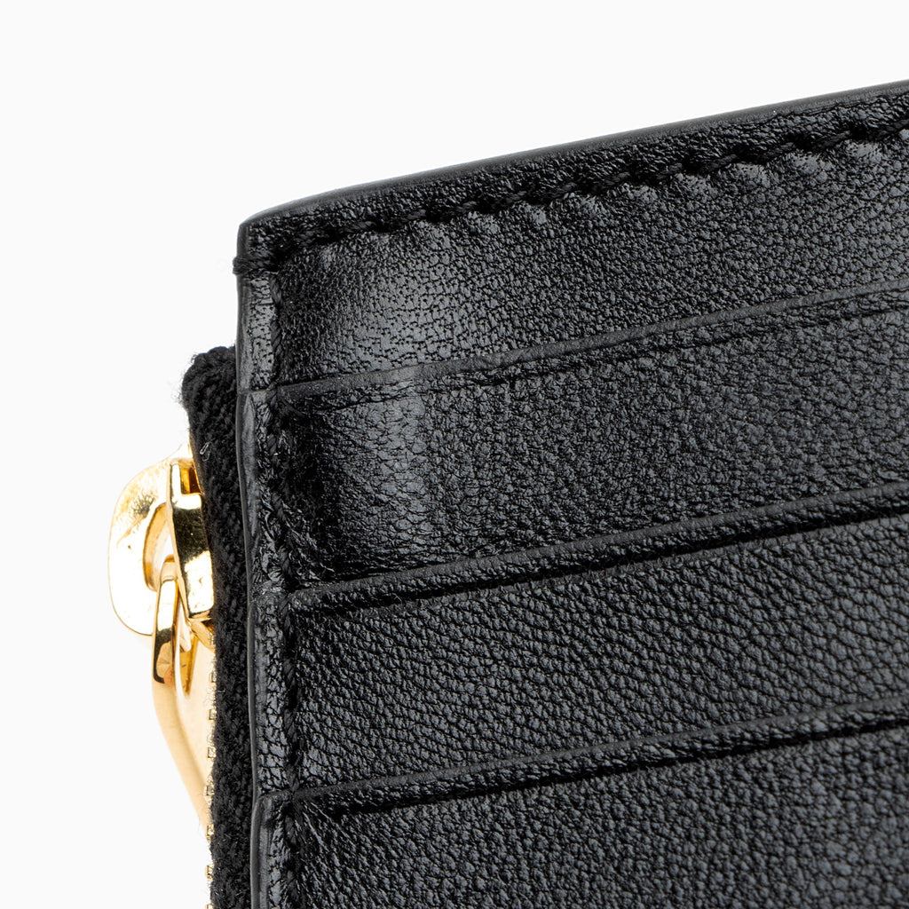 Saint Laurent Matelasse Lambskin Monogram Fragments Zipper Card Case
