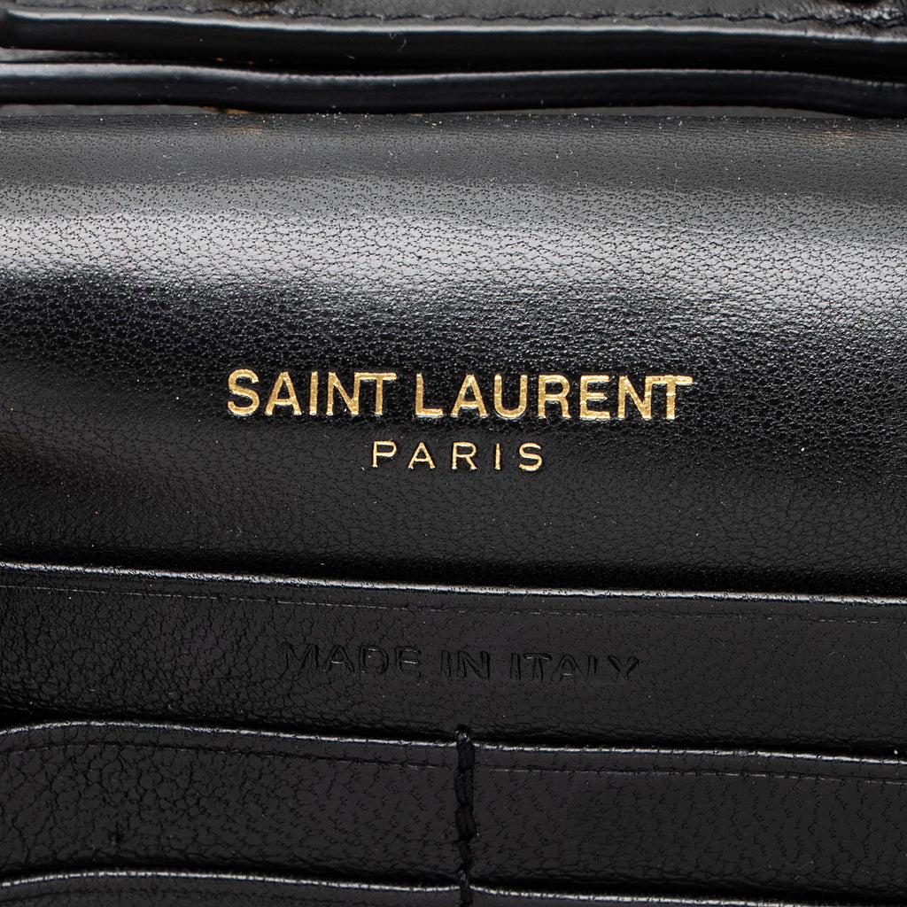 Saint Laurent Matelasse Lambskin Monogram Sulpice Chain Wallet