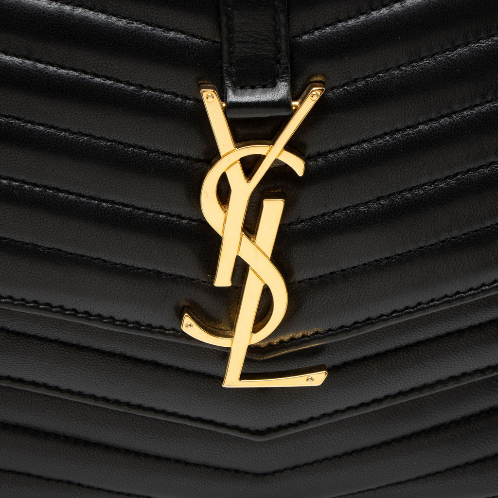 Saint Laurent Matelasse Lambskin Monogram Sulpice Chain Wallet