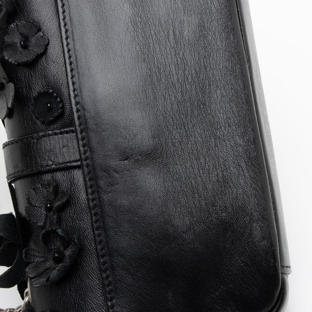 Saint Laurent Matelasse Leather Floral Applique Monogram Classic Baby Chain Bag