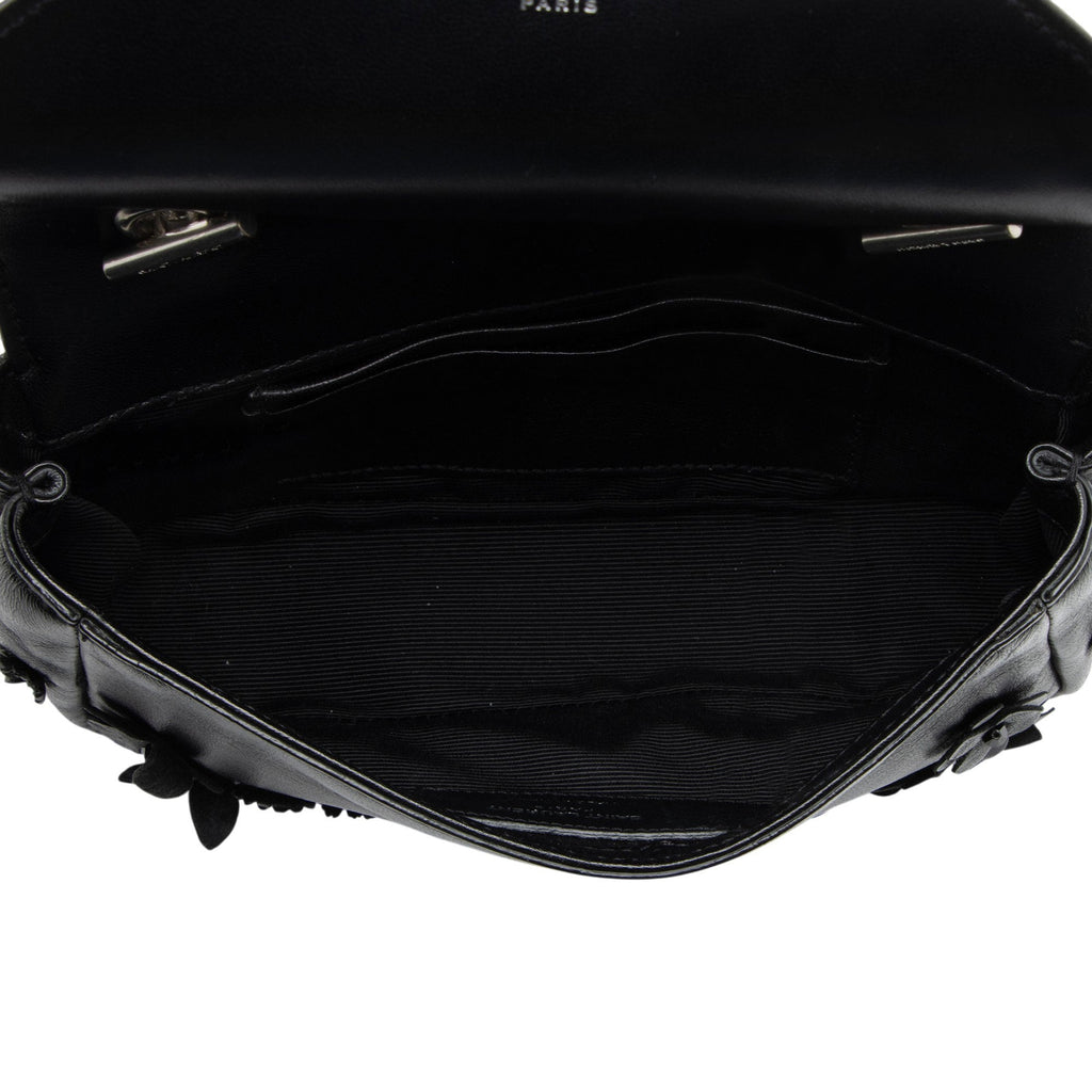 Saint Laurent Matelasse Leather Floral Applique Monogram Classic Baby Chain Bag