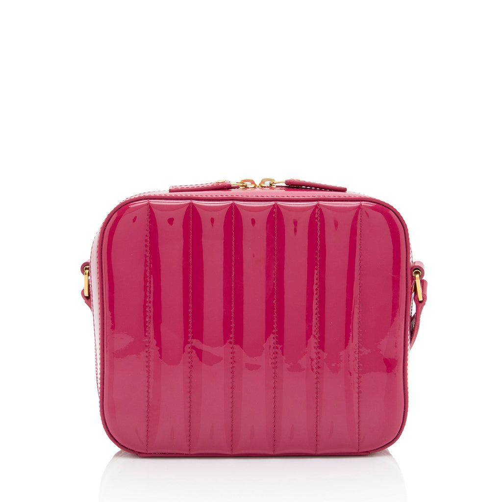 Saint Laurent Matelasse Patent Lambskin Monogram Vicky Camera Bag