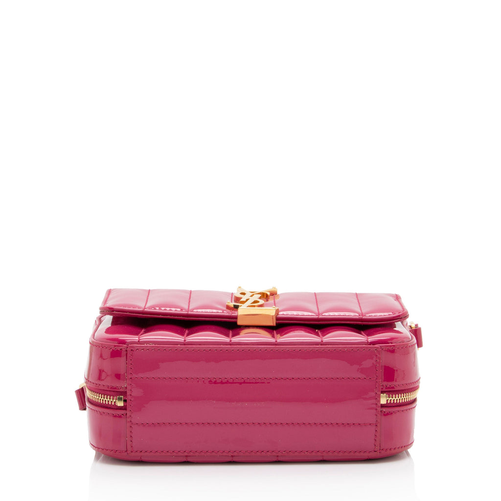 Saint Laurent Matelasse Patent Lambskin Monogram Vicky Camera Bag