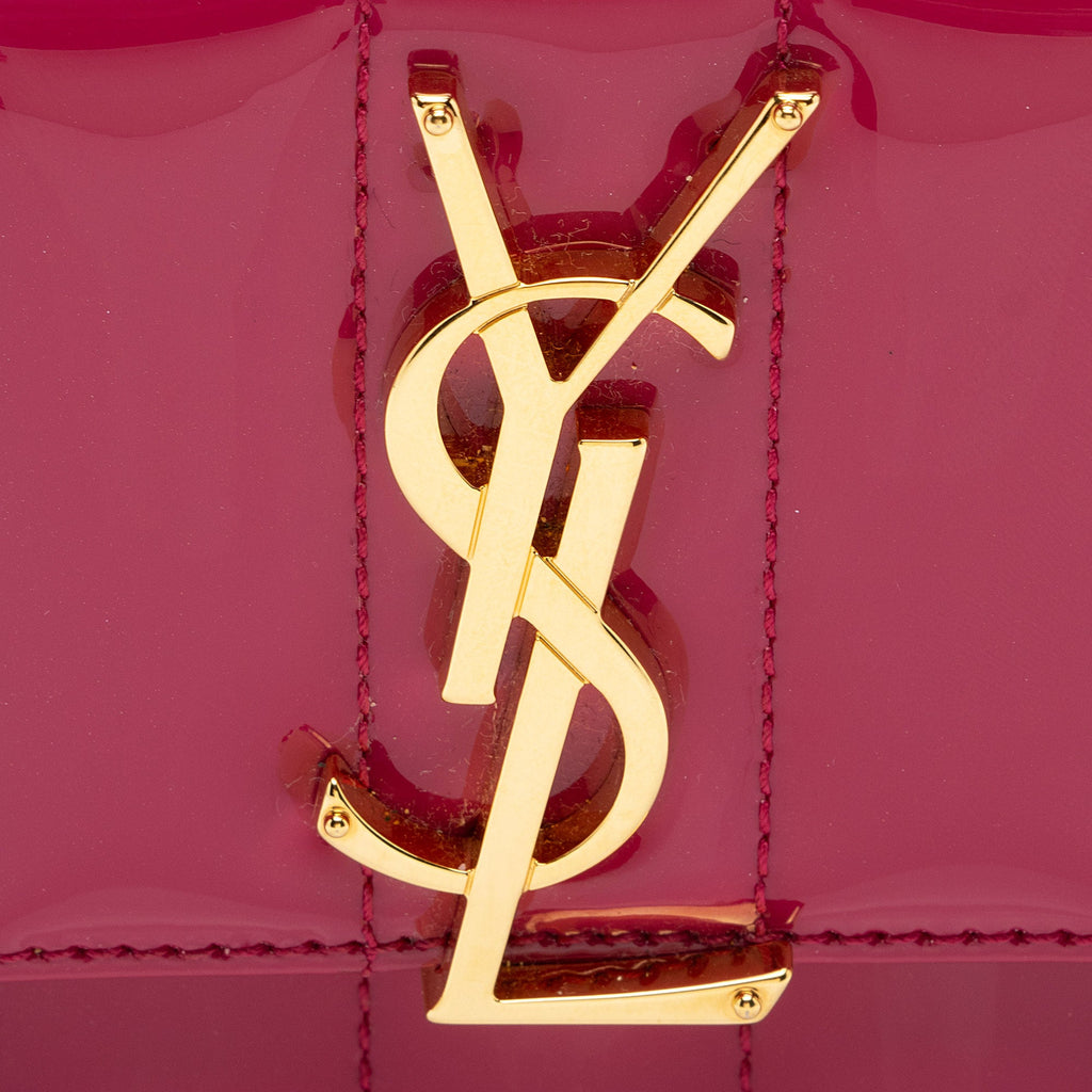 Saint Laurent Matelasse Patent Lambskin Monogram Vicky Camera Bag
