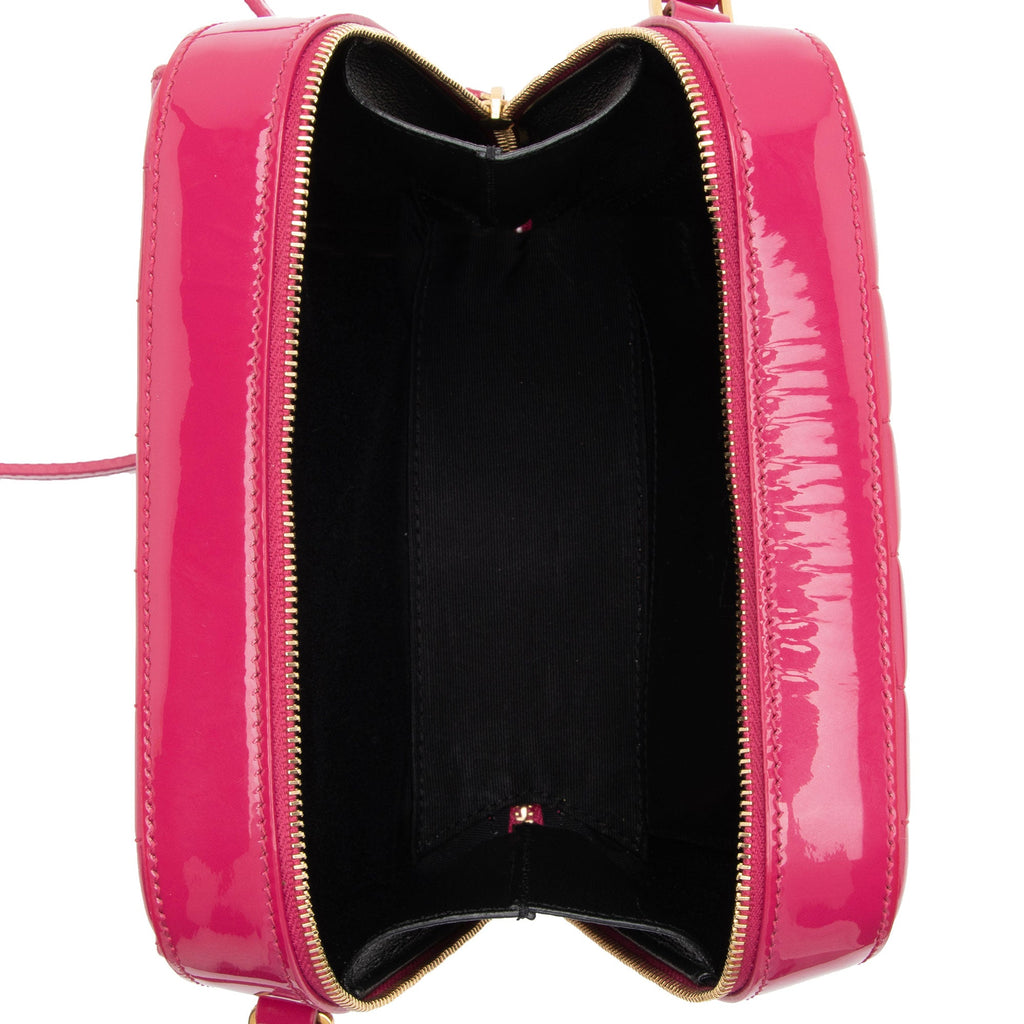 Saint Laurent Matelasse Patent Lambskin Monogram Vicky Camera Bag