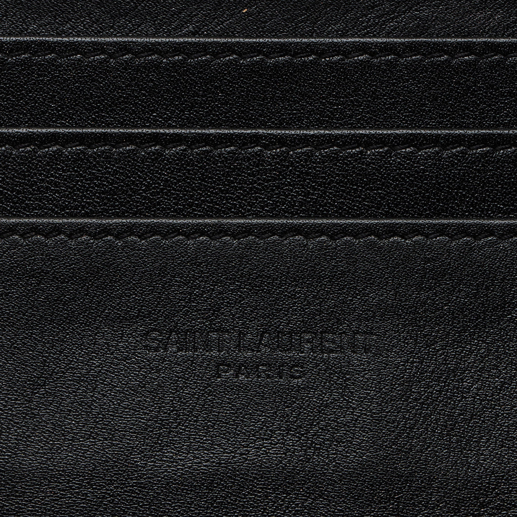 Saint Laurent Matelasse Patent Leather Monogram Bill Pouch