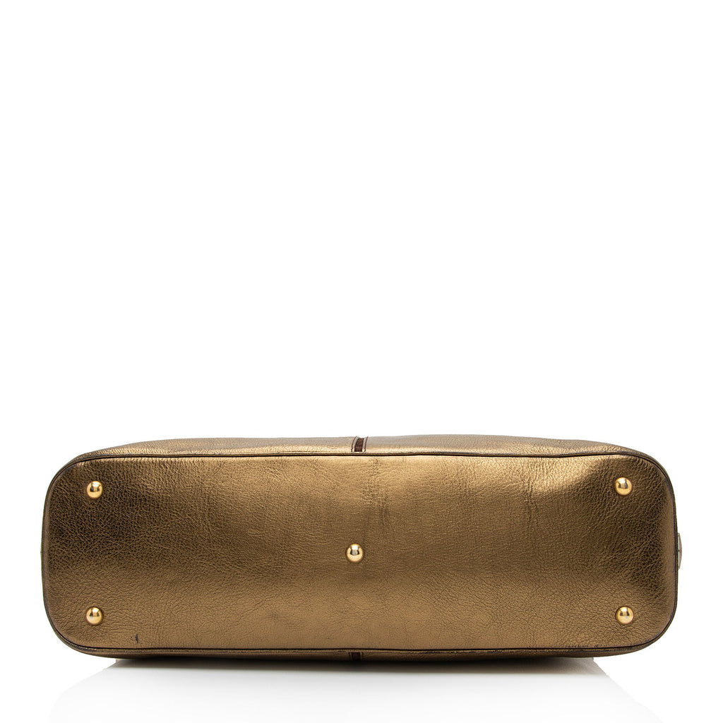 Saint Laurent Metallic Calfskin Muse Large Satchel (SHF-hk5NIK)