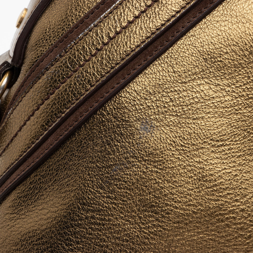 Saint Laurent Metallic Calfskin Muse Large Satchel (SHF-hk5NIK)