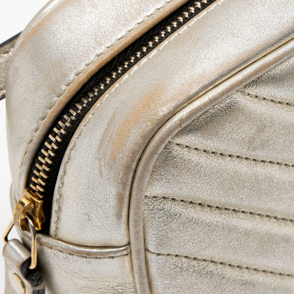 Saint Laurent Metallic Matelasse Calfskin Monogram Small Belt Bag