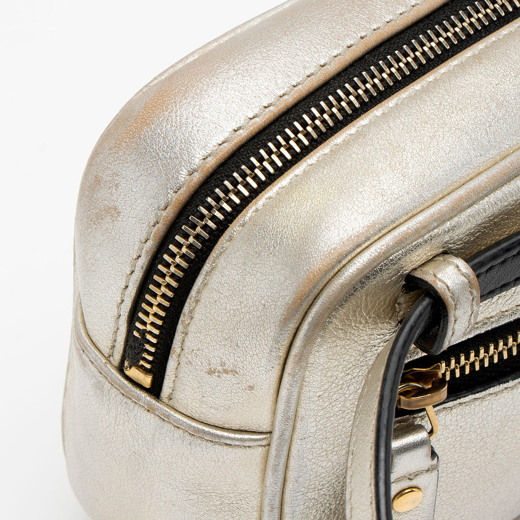 Saint Laurent Metallic Matelasse Calfskin Monogram Small Belt Bag